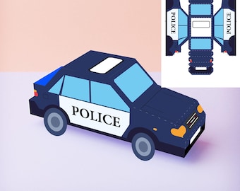 Printable Police Car Craft | Transportation Craft | Build a Police Car ...