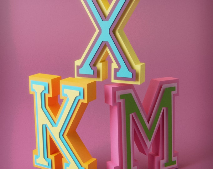 Cut Up Lettering 3D Layred Letters A to Z, Cutting Files for Manual or Machine, Die Cut ...