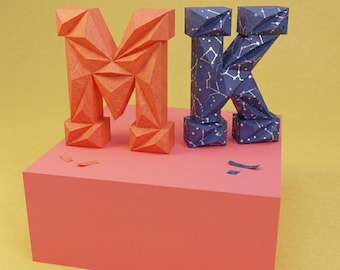 3D Shaked Alphabet A–Z Paper Craft | PDF, SVG, DXF, Studio3 | Cricut & Silhouette | DiY Letter Decor | Back to School and Space Theme