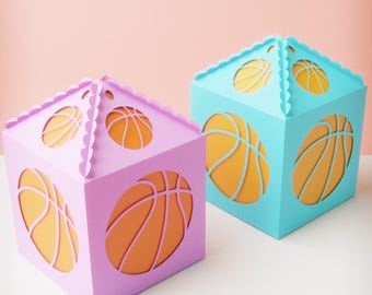 Gift Box Basketball SVG, Happy Gift Box Boy PDF, Girl DXF  Cricut Cut File Laser Templates Silhouette Cameo Dad Box cut file Love Mom Gift