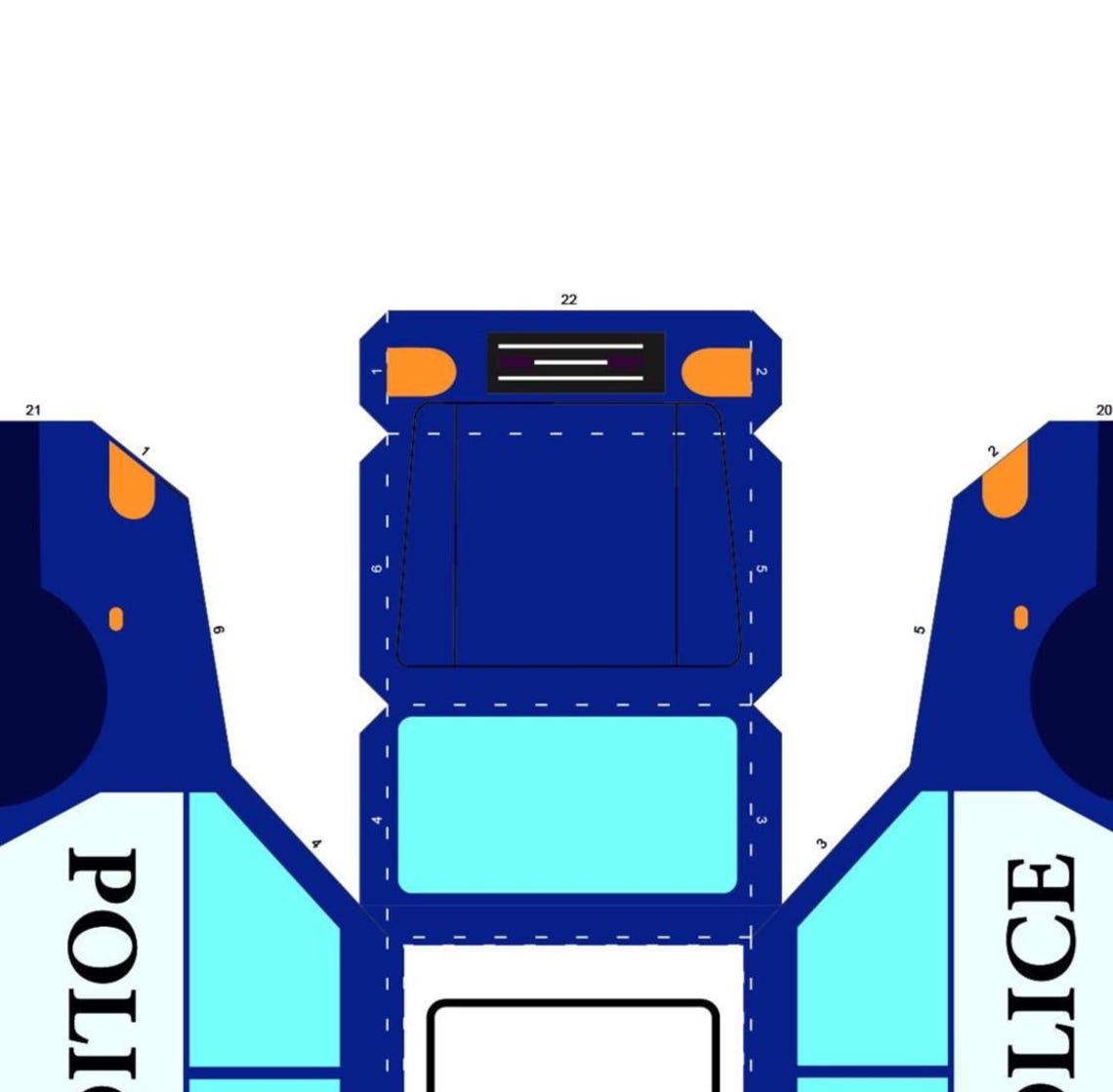 3D Police Car Paper Craft Template | PDF File | DIY Vehicle Model ...