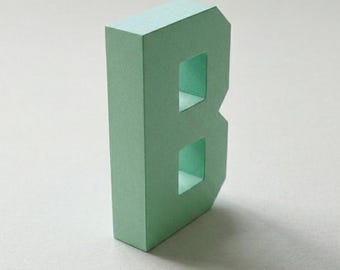 3D Letter B Papercraft Pattern — SVG, PDF, DXF, Studio3 Files | Printable Low‑Poly Silhouette die cut for Cricut, CanvasWorkspace