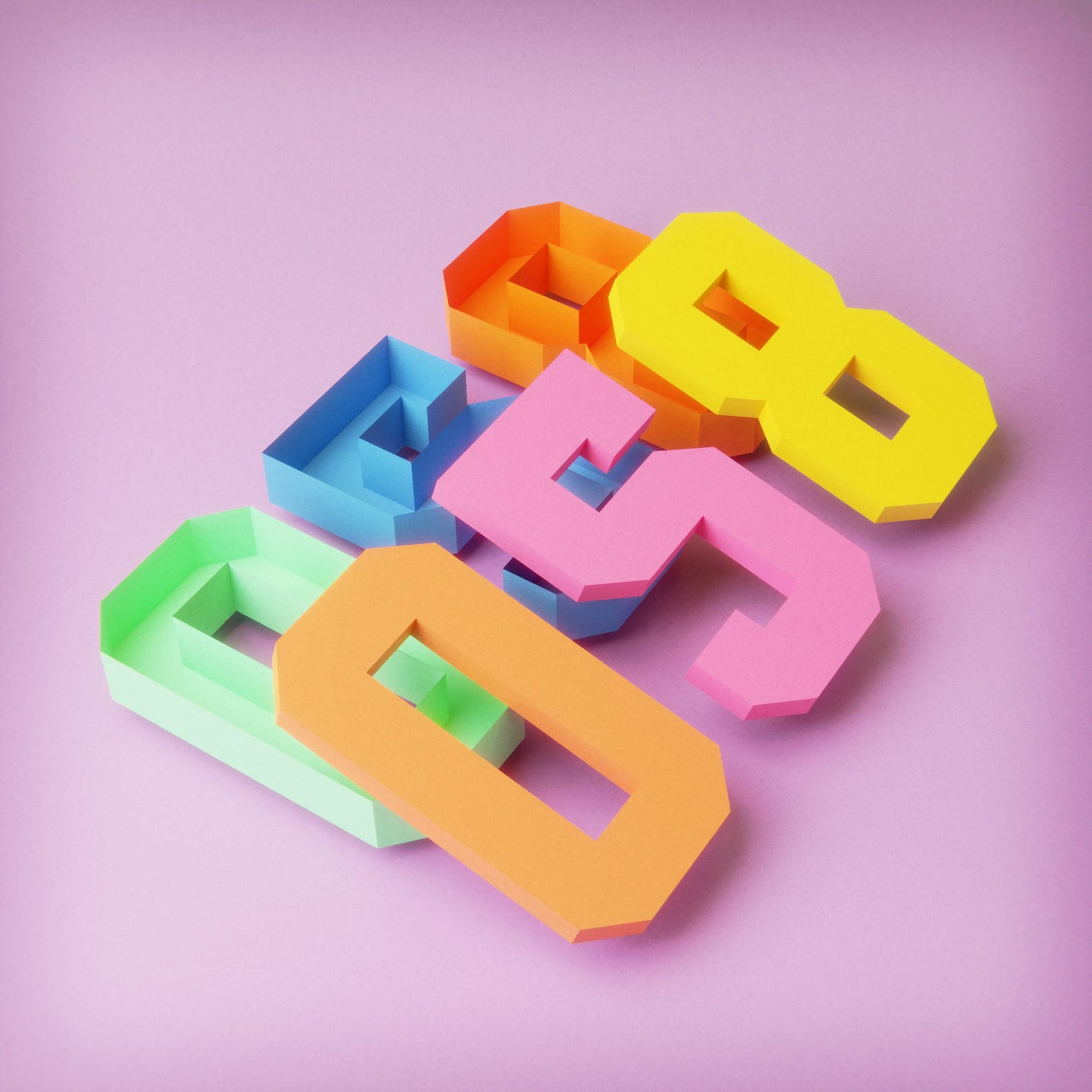 3D Numbers Box 0–9 Papercraft Pattern — SVG, PDF, DXF, Studio3 Files ...
