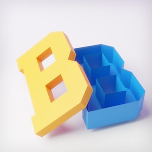 Letras 3D de la A a la Z, archivos de corte para corte manual o a máquina, plantilla troquelada, letras 3D SVG para Cricut y Silhouette, archivo PDF