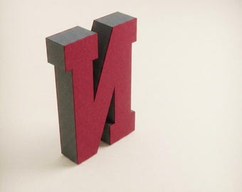 3D Letter N SVG Papercraft Template, DIY Cardboard Initial Pattern, Monogram Cut File for Cricut Silhouette, Paper Fold Alphabet Decor