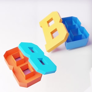 3D alfabet vak A-Z, nummer 0-9 SVG-sjabloon, gestanste sjabloon 3D-letters voor Cricut Silhouette Cameo lasersnijmachine