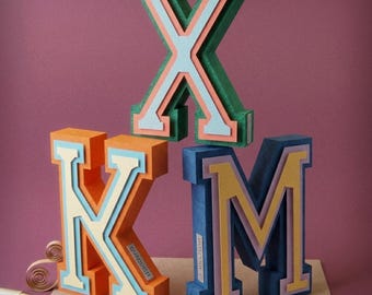 Letras 3D de layred de la A a la Z, archivos de corte para máquina o manual, plantilla de troquelado, letras 3D SVG para Cricut y Silhouette, archivo PDF