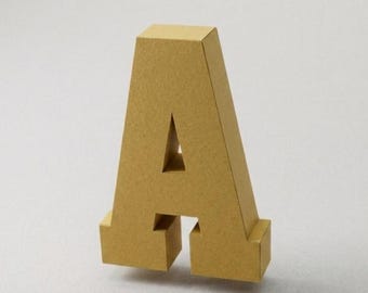 3D Letter A Papercraft Pattern — SVG, PDF, DXF, Studio3 Files | Printable Low‑Poly Silhouette die cut for Cricut, CanvasWorkspace