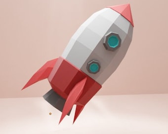 DIY Papercraft Rocket: 3D Rocket Ship Model (PDF Template)