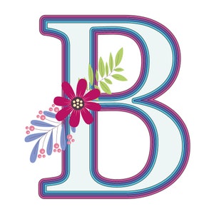 Layered Alphabet SVG: Floral Monogram Letters A-Z (PDF & Studio)