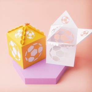 Gift Box Soccer Ball SVG, Happy Gift Box Boy PDF, Girl DXF  Cricut Cut File Laser Templates Silhouette Cameo Dad Box cut file Love Mom Gift