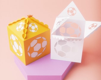 Gift Box Soccer Ball SVG, Happy Gift Box Boy PDF, Girl DXF  Cricut Cut File Laser Templates Silhouette Cameo Dad Box cut file Love Mom Gift