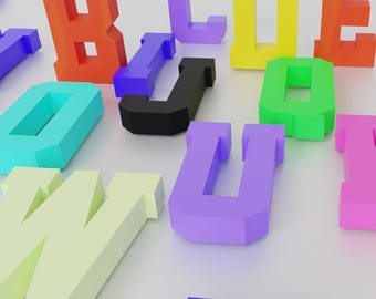 Custom Order 3D Alphabet Letters Papercraft Template | Custom A‑Z Block Models | SVG PDF DXF Studio3 Cutting Cricut, ScanNcut, Silhouette