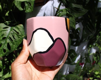 Small multiface Planter | Ceramic Pottery | Design-Pynk Sand