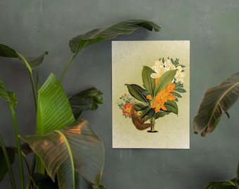 Art Print - Mr. Sloth & The Lily Palm