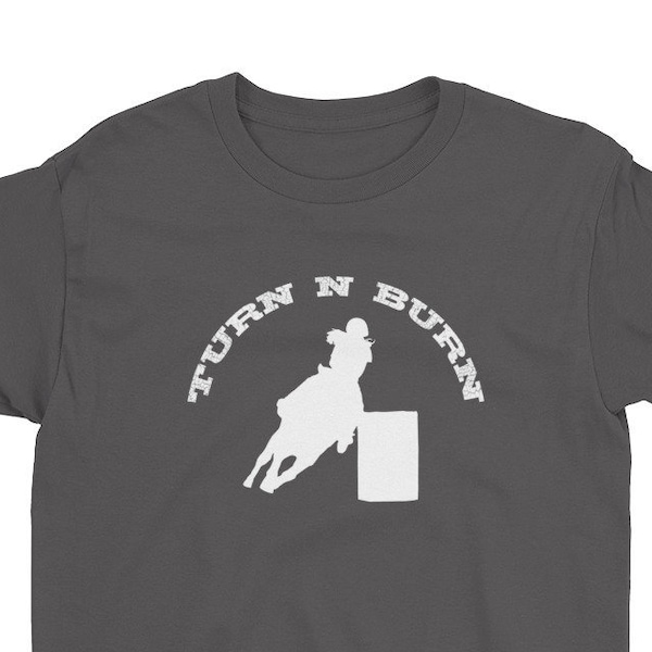 Barrel Racing Youth T Shirt | Love Horse Equestrian Racer | Cow Girl Christmas Gift Show Tee | Cowgirl 3 Barrels Equine Rodeo Event Tshirt