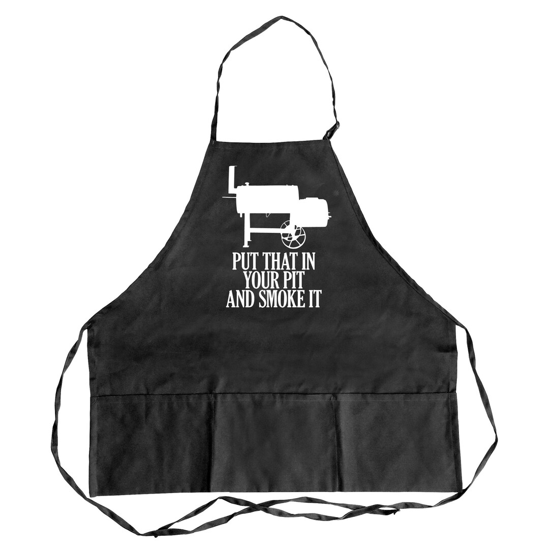 Funny BBQ Apron Men 3 Pockets Barbecue Grilling Pitmaster Father's Day