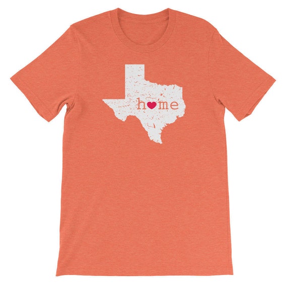 Texas Home Is Where The Heart Is Distressed Map T Shirt Texas Home Is Where The Heart Is Distressed Map T Shirt