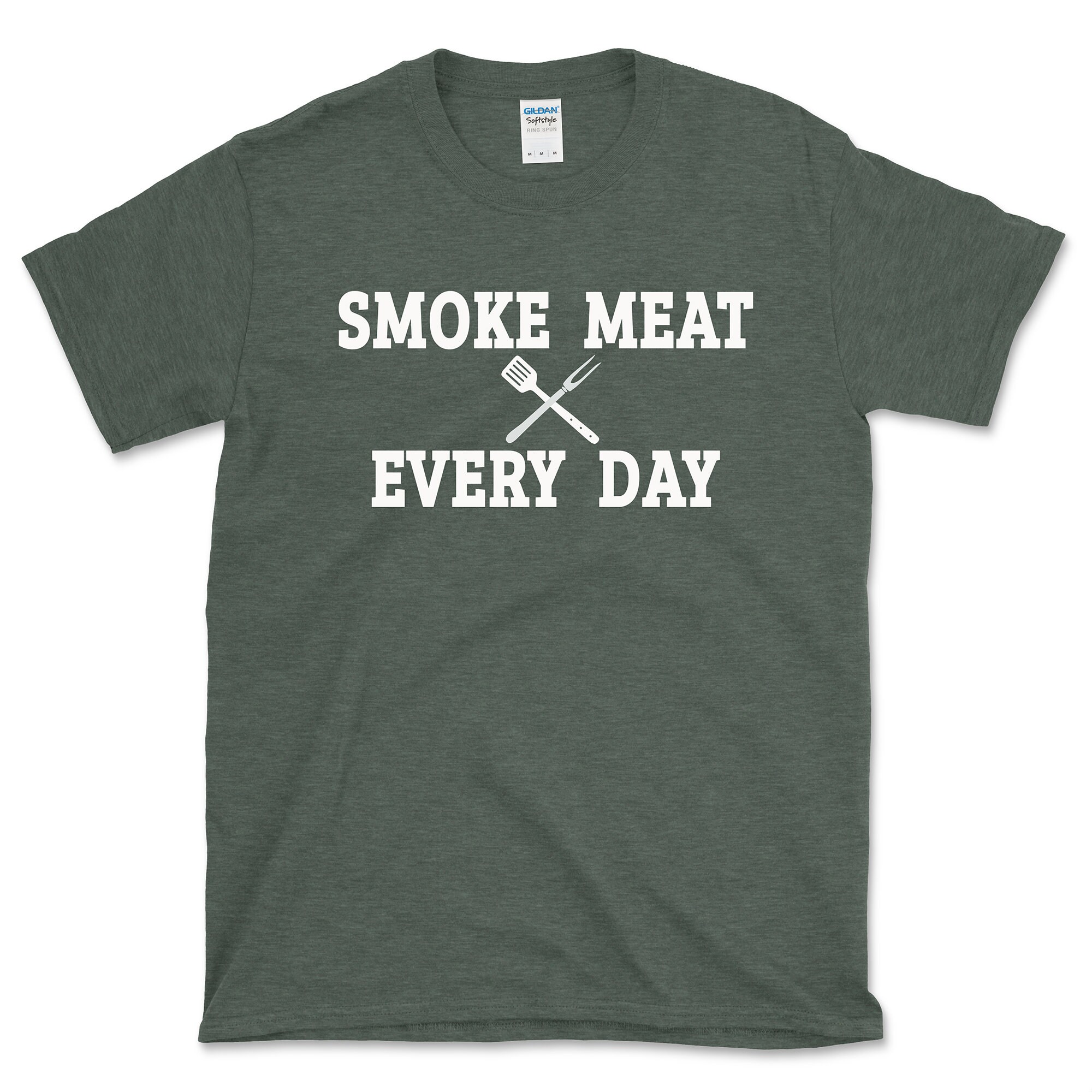 Funny BBQ Gift Smoke Meat Everyday Grilled meat Barbecue All Fathers Day Short-Sleeve Unisex T-Shirt