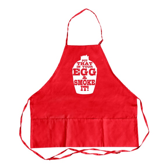 Big Green Egg Man Accessories Funny BBQ Apron Pockets BGE Barbecue