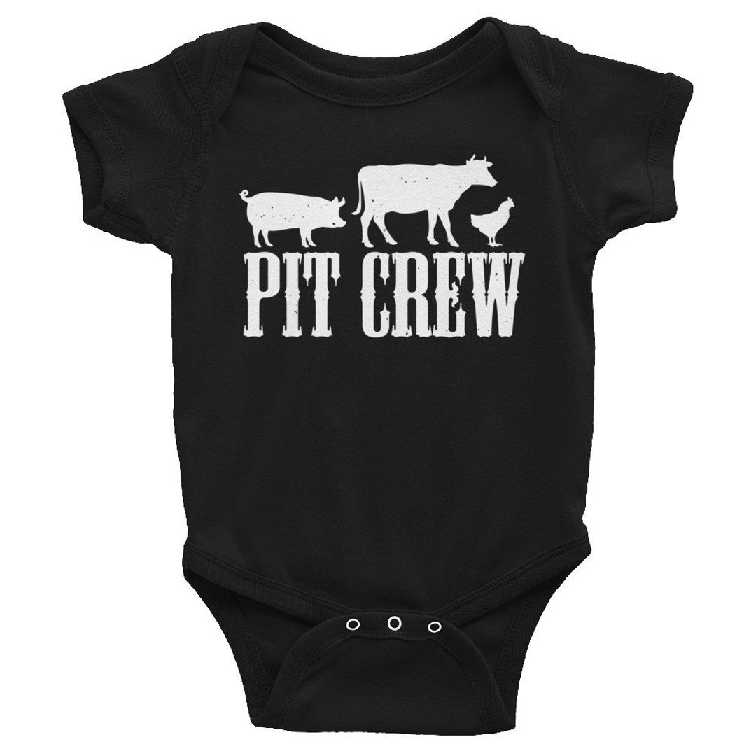 Pit Crew Cute Funny BBQ Baby Onesie Boy Girl Bodysuit Body Suit Outfit 6 12 18 24 Month Short