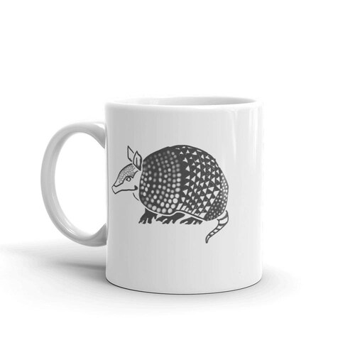 Armadillo Mug | Armadillo Lover Gift | Ceramic Coffee Tea Cup | Cute Coffee Mug Art | Mug for Him Her Men Women