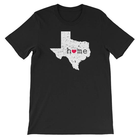 Texas Home Is Where The Heart Is Distressed Map T Shirt Texas Home Is Where The Heart Is Distressed Map T Shirt