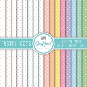 Tiny Pastel Polka Dot digitale papier, een Polka Dot patroon, Pastel Polka Dots, Scrapbooking papier, Pastel digitale papier Pack, Instant Download