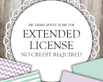 Extended License: Sea Reed Creative -  NO CREDIT REQUIRED, Commercial Use License - 1 Digital Paper Pack or 1 Clipart Set