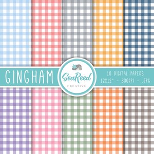 Gingham Digital Paper, Gingham Pattern, Gingham Plaid, Gingham Background, Gingham Scrapbook Paper, Gingham Texture, Instant Download