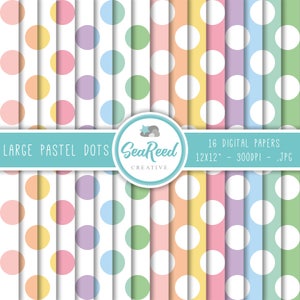 Pastel Polka Dot digitale papier, een Polka Dot patroon, Pastel digitale papier Pack, Pastel Polka Dots, Scrapbooking papier, Instant Download