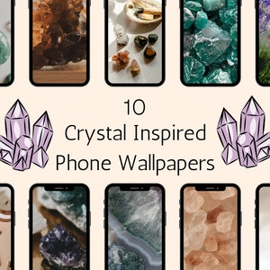 Crystal Holistic Healing Inspired Phone Wallpaper Pack Digital Download for iOS and Android Phones