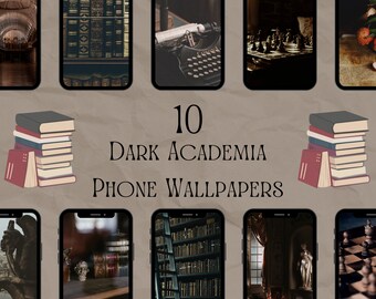 Dark Academia Inspired Phone Wallpaper Pack Digital Download for iOS and Android Phones
