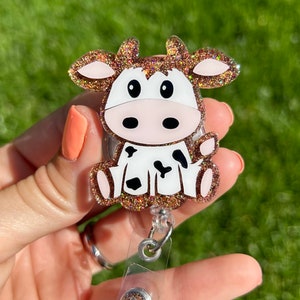 Sitting Cow Badge Reel