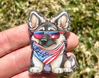 Patriotic Dog Badge Reel