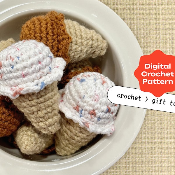 Ice cream Catnip Toy - Ice Cream Crochet Pattern - Pet Toy - Digital PDF - Crochet Pattern