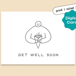 Get Well Soon Card - Carte de voeux - Cadeau surprise - Cadeau spécial - Carte bien pensée, Well Wishes, Get Well Soon, Love Card - Carte numérique
