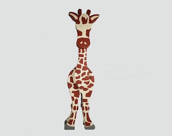 Vintage Wooden Giraffe-African Safari Animal-Wooden Giraffe Art-Wooden Animal Toy-Nursery Decoration-Table Bookshelf Decoration-Gifts