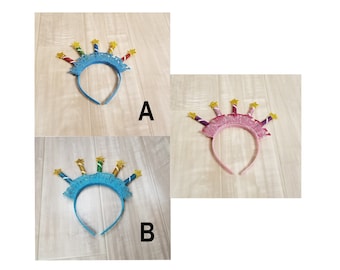 Happy Birthday Candles Headband-Birthday Candles Head Band-Birthday Headband-Candle Headband-Birthday Party Supplies