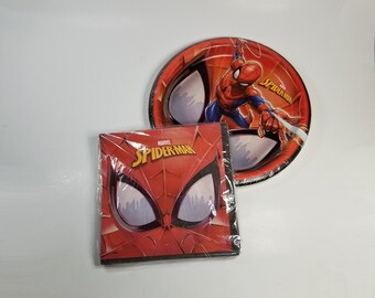 Spider-Man Party Mini Set-Spider-Man Plates-Spider-Man Napkins-Marvel Superhero Party Tableware-Spiderman Party Supplies