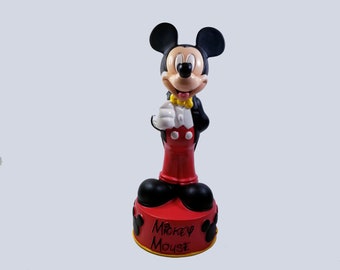 Vintage Mickey Mouse Plastic Coin Bank-Walt Disney Money Bank-Mickey Mouse Piggy Bank-Walt Disney Mickey Coin Bank-Gift