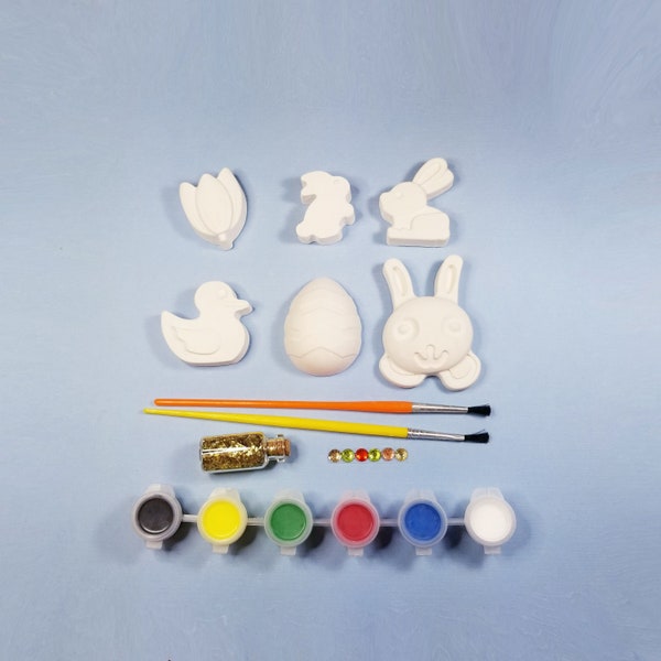 6 Easter mixed paint your own plaster craft kit-Easter paint your own craft set-party craft favours-arts and crafts