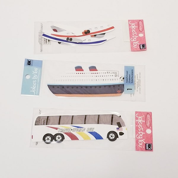 EK Success Jolee Transportation Dimensional Scrapbooking Embellishment-Airplane, Bus, Cruise Ship Scrapbook Embellishment-Cardmaking