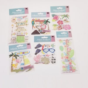Stickers Scrapbooking - Stickers scrapbooking - Stickers Plongée sous-marine - Stickers Floride - Stickers Hawaï - Stickers Carterie Jolee Travel