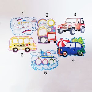 Découpes photo vintage - assortiment de papiers découpés - avion, voiture, bateau, autobus scolaire - embellissements découpés dans du papier - scrapbooking - fabrication de cartes