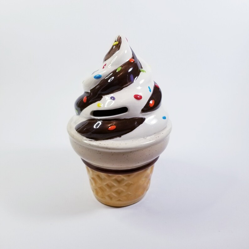 Vintage Ice Cream Cone Ceramic Money Bankceramic Ice Cream Etsy