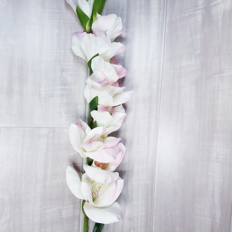 Artificial White Gladiolus, Gladioli, Gladiolasfaux Gladioli