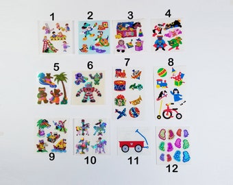 Vintage Kids Stuff Stickers-Sandylion Stickers-Playground, Mickey Mouse, Toys, Animal Heroes, Robots, Pirates, Footprint Stickers-Cardmaking