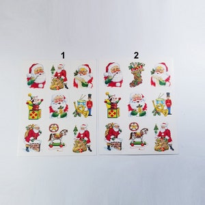 Vintage Christmas label stickers-Christmas Santa and toys labels-Christmas stickers-scrapbook stickers-art and crafts
