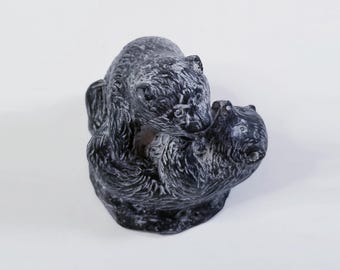 Vintage 1970s Wolf Original Inuit Composite Resin Sculpture of a